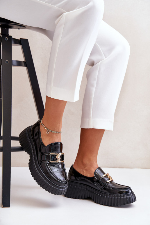 Zazoo 20176 Laque jalatsid naiste mokassiinid naturaalsest nahast Must