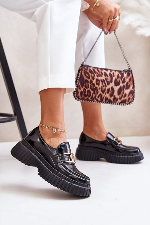 Zazoo 20176 Laque jalatsid naiste mokassiinid naturaalsest nahast Must