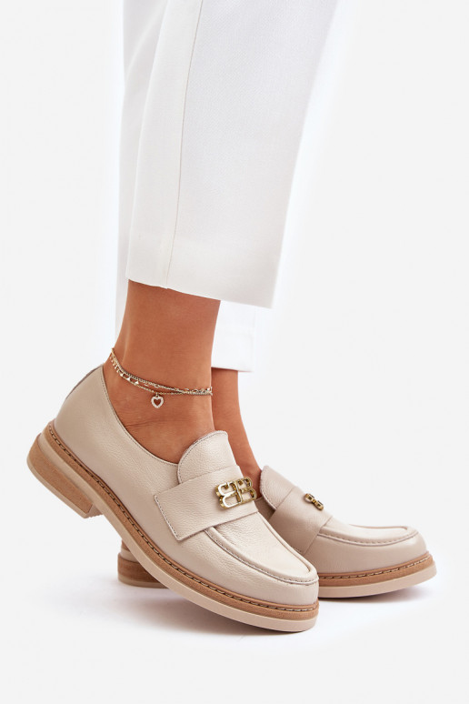 Zazoo 20174   Elegantsed jalatsid  laiade nööridega beeži värvi