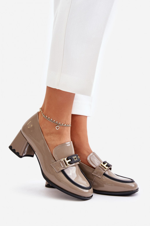 Laque jalatsid  kõrge jämeda kontsaga kaunistustega Artiker 55C1054 beeži värvi Laque jalatsid  kõrge jämeda kontsaga kaunistustega Artiker 55C1054 beeži värvi