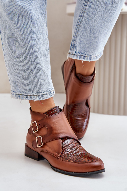 naiste saapad  neetide ja pandlaga  06696-02 pruunid värvi