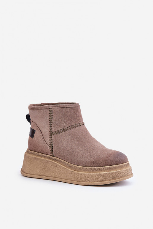 seemisnakhsed nööpidega lumesaapad Naiste poolsaapad platvormiga I Koturnie  06769-02 tumepruuni värvi   seemisnakhsed nööpidega lumesaapad Naiste poolsaapad platvormiga I Koturnie  06769-02 tumepruuni värvi