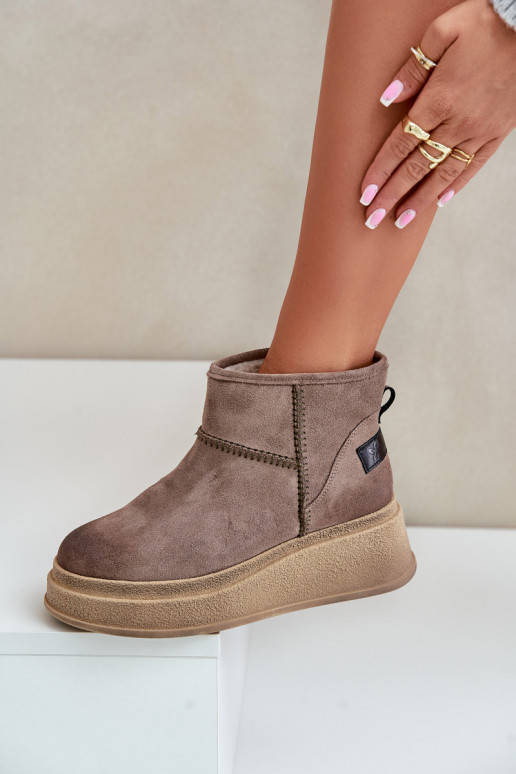 seemisnakhsed nööpidega lumesaapad Naiste poolsaapad platvormiga I Koturnie  06769-02 tumepruuni värvi   seemisnakhsed nööpidega lumesaapad Naiste poolsaapad platvormiga I Koturnie  06769-02 tumepruuni värvi