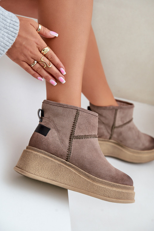 seemisnakhsed nööpidega lumesaapad Naiste poolsaapad platvormiga I Koturnie  06769-02 tumepruuni värvi   seemisnakhsed nööpidega lumesaapad Naiste poolsaapad platvormiga I Koturnie  06769-02 tumepruuni värvi