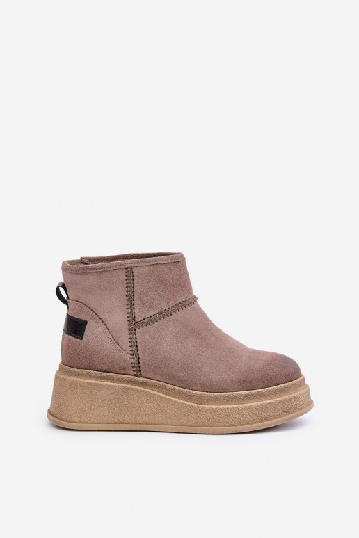 seemisnakhsed nööpidega lumesaapad Naiste poolsaapad platvormiga I Koturnie  06769-02 tumepruuni värvi   seemisnakhsed nööpidega lumesaapad Naiste poolsaapad platvormiga I Koturnie  06769-02 tumepruuni värvi