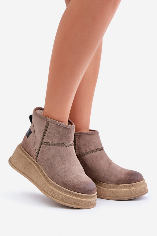 seemisnakhsed nööpidega lumesaapad Naiste poolsaapad platvormiga I Koturnie  06769-02 tumepruuni värvi   seemisnakhsed nööpidega lumesaapad Naiste poolsaapad platvormiga I Koturnie  06769-02 tumepruuni värvi