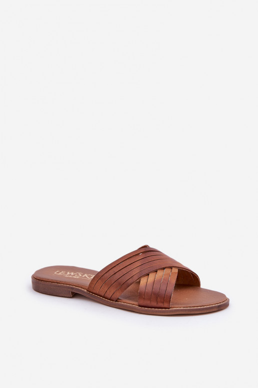 LeĮskis Shoes 3682 naiste nahksussid pruuni värviga