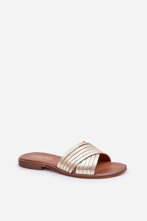 Naistel nahast sussid LeĮskis Shoes 3682 kuldne