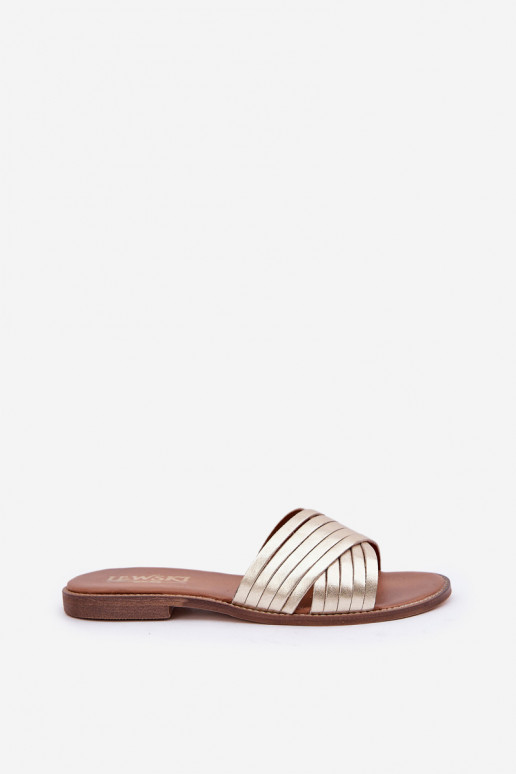 Naistel nahast sussid LeĮskis Shoes 3682 kuldne