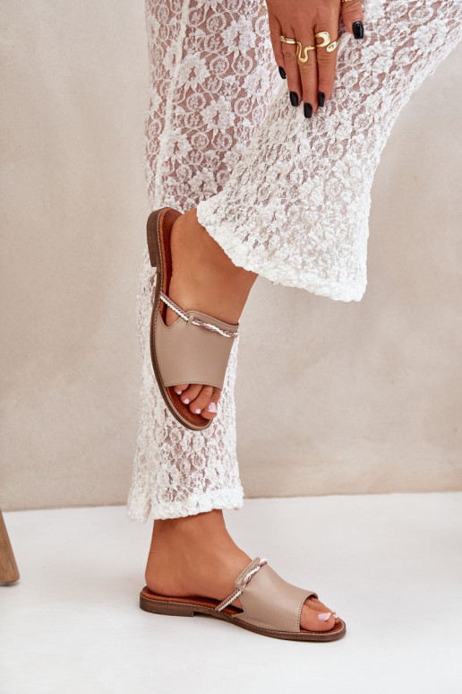 Nahast sussid LeĮskis Shoes 3047 liiva