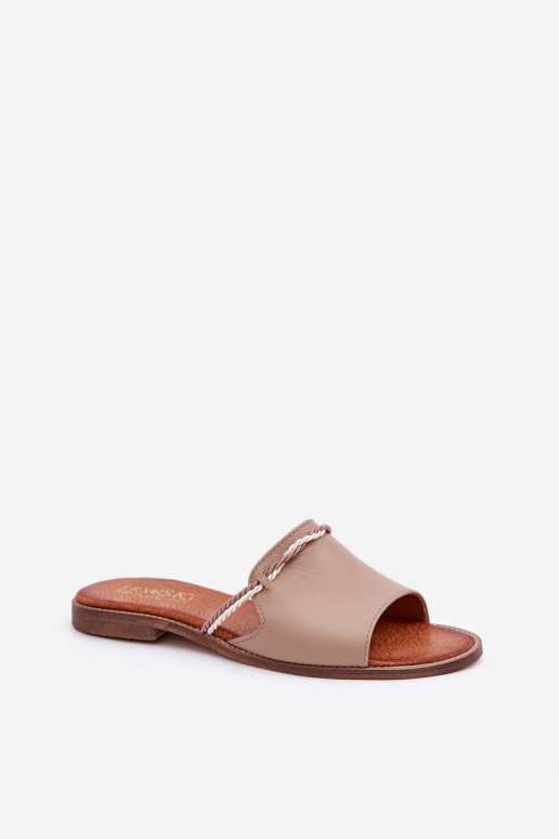 Nahast sussid LeĮskis Shoes 3047 liiva