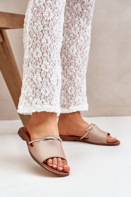 Nahast sussid LeĮskis Shoes 3047 liiva