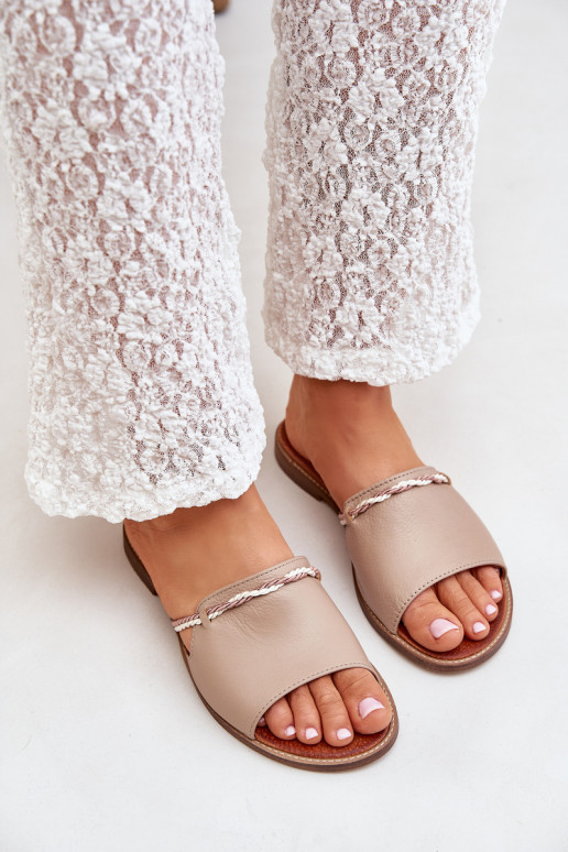 Nahast sussid LeĮskis Shoes 3047 liiva