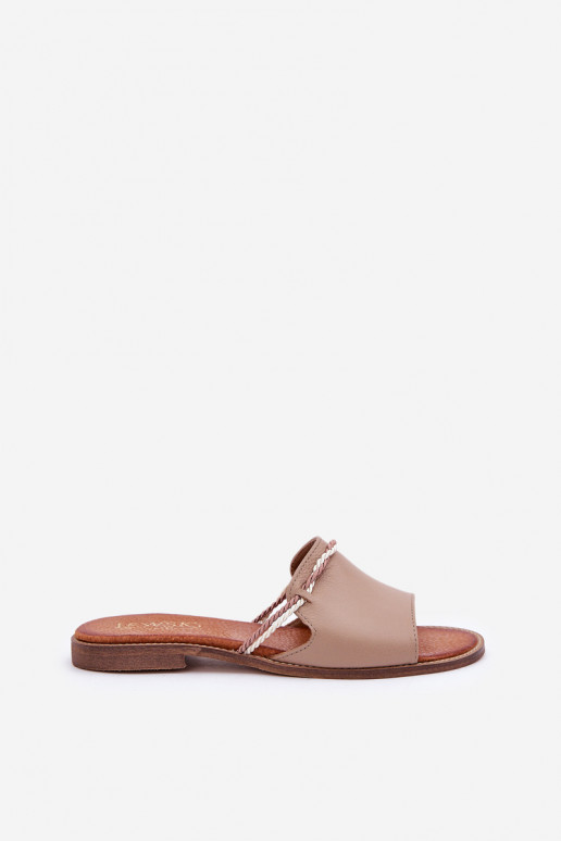 Nahast sussid LeĮskis Shoes 3047 liiva