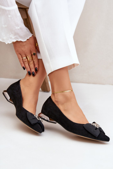 Elegantsed Seemisnahast baleriinad  lipsukesega Laura Messi 2893 Must