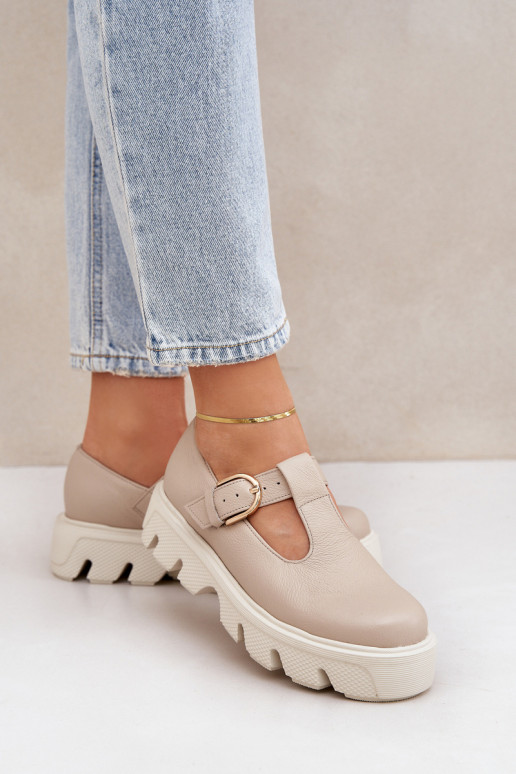   jalatsid neetide ja pandlaga Zazoo 20183 beeži värvi