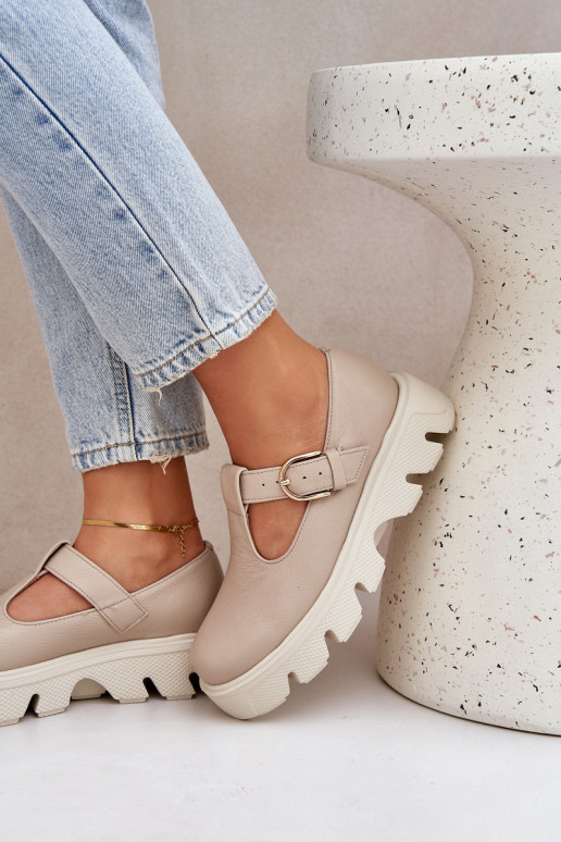   jalatsid neetide ja pandlaga Zazoo 20183 beeži värvi