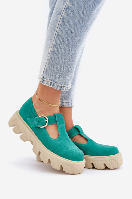 seemisnakhsed jalatsid neetide ja pandlaga Zazoo 20183 Rohelist värvi