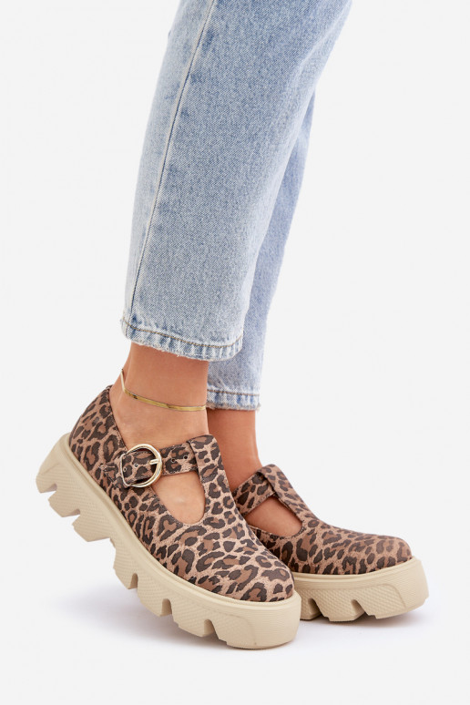 seemisnakhsed jalatsid neetide ja pandlaga leopardimustriga Zazoo 20183 pruunid värvi