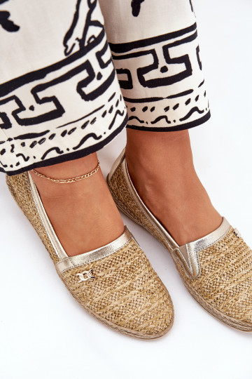 Elegantsed Espadrillid  Zazoo 10178 beeži värvi-Kuldset värvi
