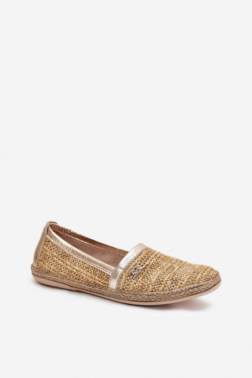 Elegantsed Espadrillid  Zazoo 10178 beeži värvi-Kuldset värvi