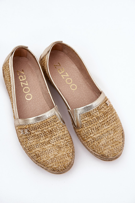 Elegantsed Espadrillid  Zazoo 10178 beeži värvi-Kuldset värvi