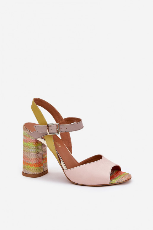 Elegantsed sandaalid kõrge jämeda kontsaga Laura Messi 2136 Mitmevärvilised   Elegantsed sandaalid kõrge jämeda kontsaga Laura Messi 2136 Mitmevärvilised