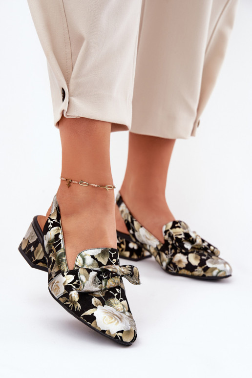   Kingad lilledega lipsukesega N6539-44 Must