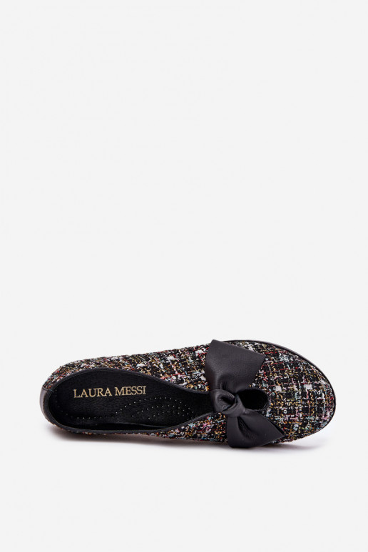 Laura Messi 2921 mustad ballerinad lipsudega