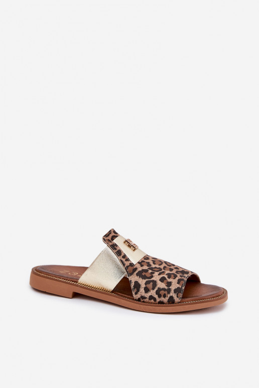 Elegantsed Sussid naturaalsest nahast laiade nööridega Zazoo 40423 leopardimustriga Elegantsed Sussid naturaalsest nahast laiade nööridega Zazoo 40423 leopardimustriga