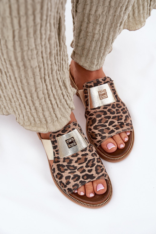 Elegantsed Sussid naturaalsest nahast laiade nööridega Zazoo 40423 leopardimustriga Elegantsed Sussid naturaalsest nahast laiade nööridega Zazoo 40423 leopardimustriga