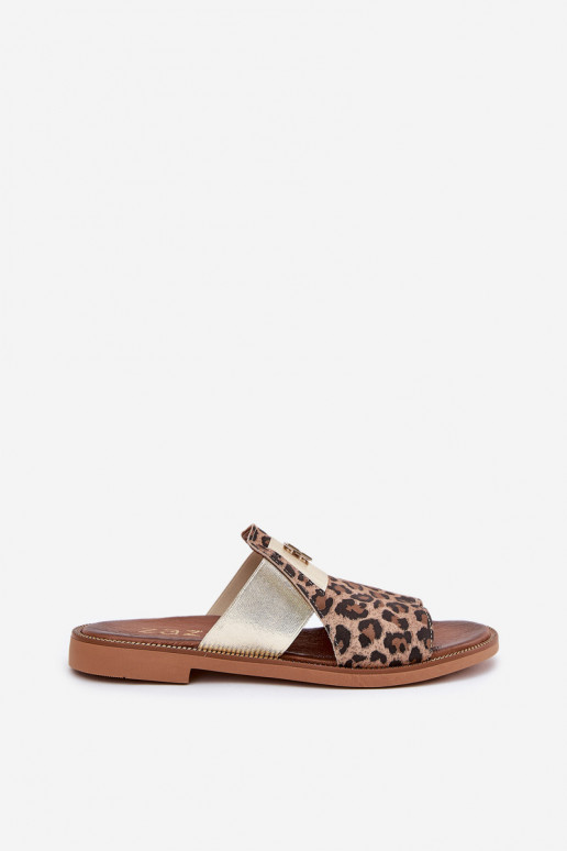 Elegantsed Sussid naturaalsest nahast laiade nööridega Zazoo 40423 leopardimustriga Elegantsed Sussid naturaalsest nahast laiade nööridega Zazoo 40423 leopardimustriga