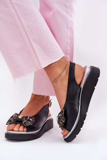 Naistesandaalid    lipsukesega Zazoo 1882 Must