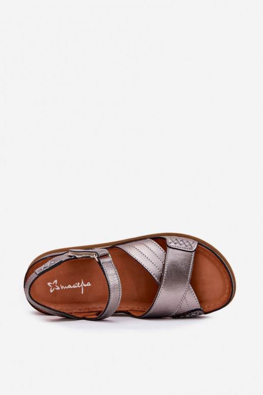 Naistesandaalid   platvormiga  L7064-35 halli värvi Naistesandaalid   platvormiga  L7064-35 halli värvi