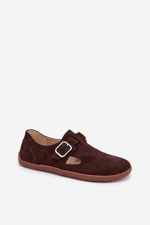 seemisnakhsed jalatsid Barefoot  neetide ja pandlaga Łaty Zazoo N1261 Czekoladowe