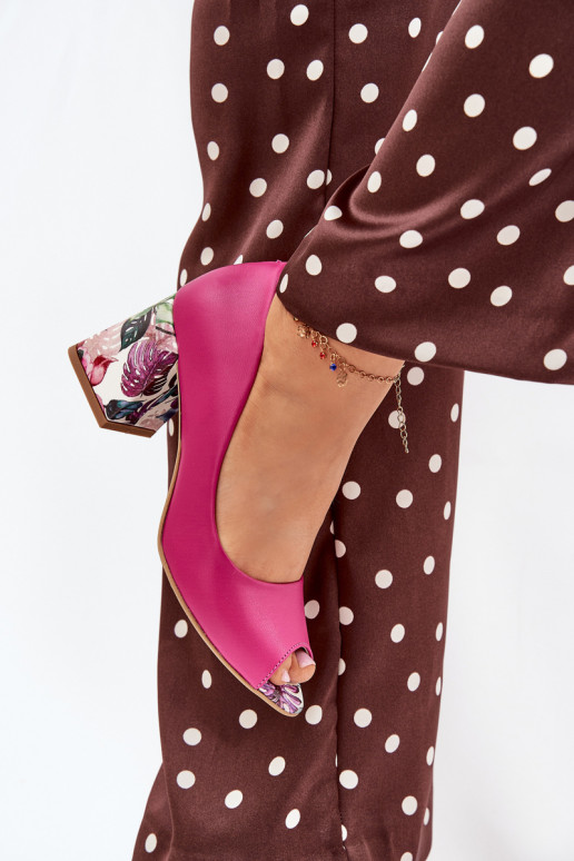   Kingad dekoreeritud kontsaga  Shoes 2608/K tumeroosad värvi