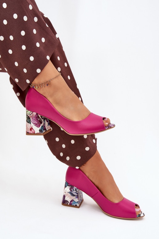   Kingad dekoreeritud kontsaga  Shoes 2608/K tumeroosad värvi