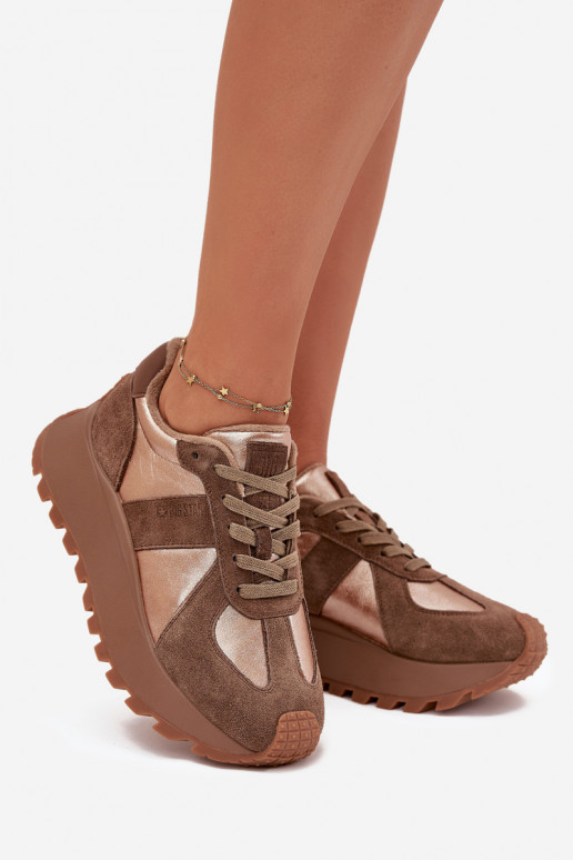 seemisnakhsed  tüüpi jalanõud  voodriga platvormiga Big Star OO274A218 HI-POLY SYSTEM pruunid värvi seemisnakhsed  tüüpi jalanõud  voodriga platvormiga Big Star OO274A218 HI-POLY SYSTEM pruunid värvi