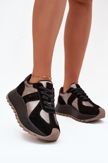 seemisnakhsed  tüüpi jalanõud  voodriga platvormiga Big Star OO274A217 HI-POLY SYSTEM Must 2