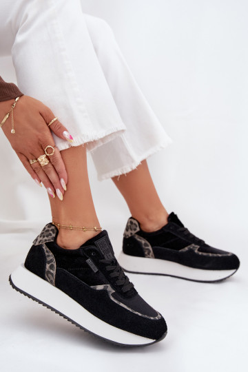 seemisnakhsed  tüüpi jalanõud  Big Star OO274A312 HI-POLY SYSTEM Must leopardimustriga