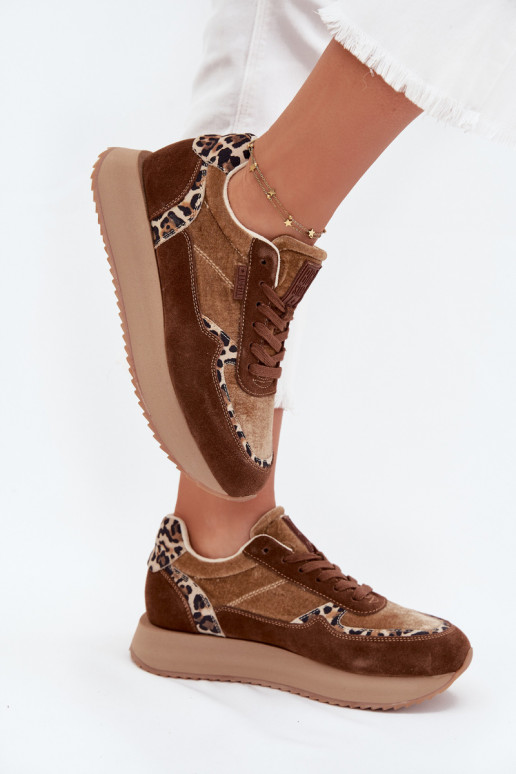 seemisnakhsed  tüüpi jalanõud  Big Star OO274A313 HI-POLY SYSTEM pruunid värvi leopardimustriga seemisnakhsed  tüüpi jalanõud  Big Star OO274A313 HI-POLY SYSTEM pruunid värvi leopardimustriga