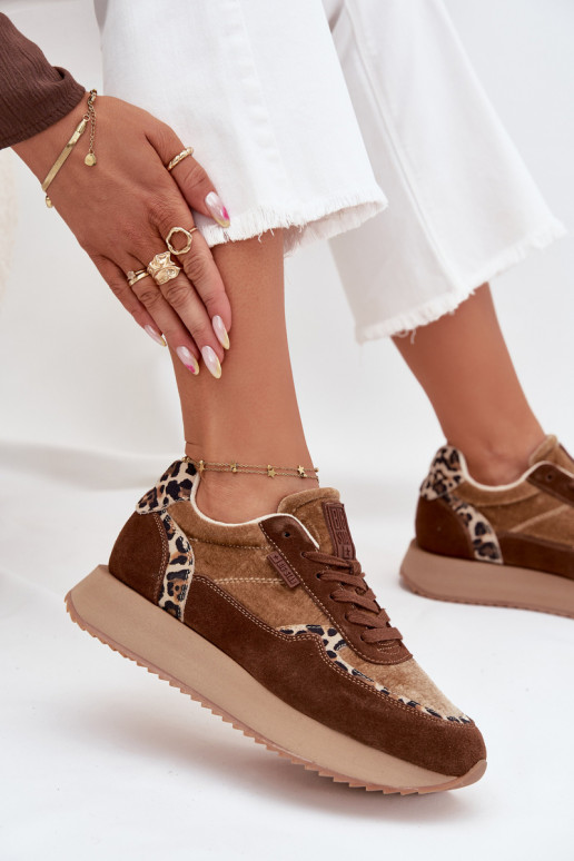 seemisnakhsed  tüüpi jalanõud  Big Star OO274A313 HI-POLY SYSTEM pruunid värvi leopardimustriga seemisnakhsed  tüüpi jalanõud  Big Star OO274A313 HI-POLY SYSTEM pruunid värvi leopardimustriga