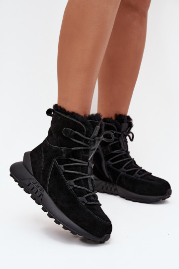 seemisnakhsed nööpidega lumesaapad  karusnahaga Big Star SS274319 Must 2