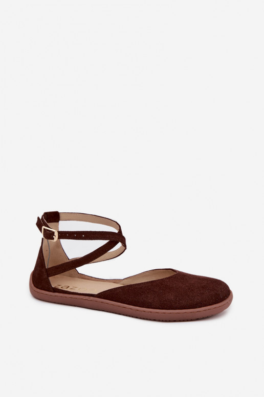 Seemisnahast baleriinad  Barefoot Triipudega Zazoo 191 Czekoladowe Seemisnahast baleriinad  Barefoot Triipudega Zazoo 191 Czekoladowe