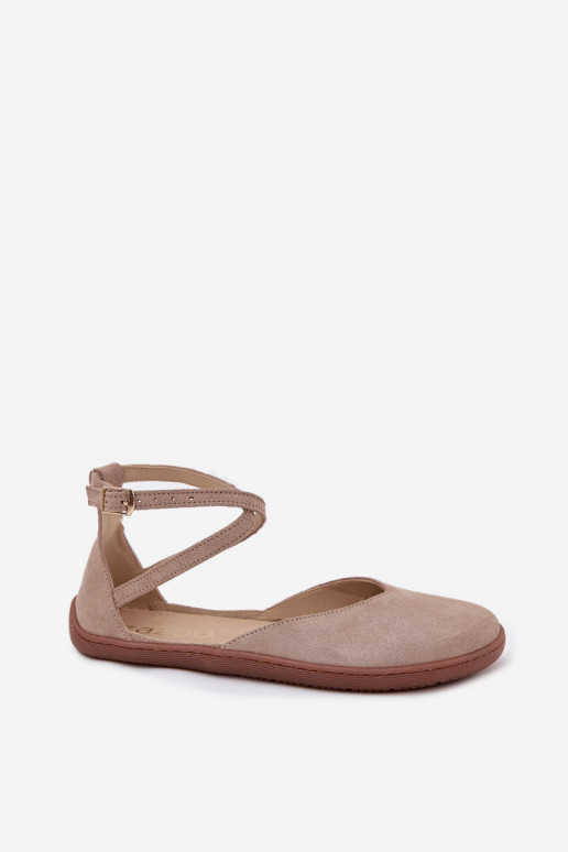 Seemisnahast baleriinad  Barefoot Triipudega Zazoo 191 Halli värvi Seemisnahast baleriinad  Barefoot Triipudega Zazoo 191 Halli värvi