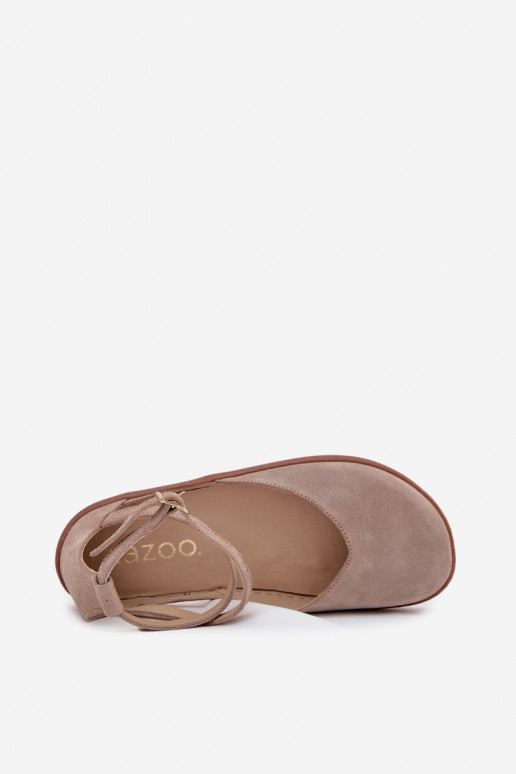 Seemisnahast baleriinad  Barefoot Triipudega Zazoo 191 Halli värvi Seemisnahast baleriinad  Barefoot Triipudega Zazoo 191 Halli värvi