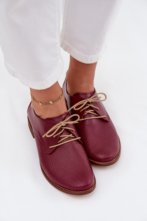   jalatsid  Elegantsed nööritavad Zazoo 4238 bordoo-värvi