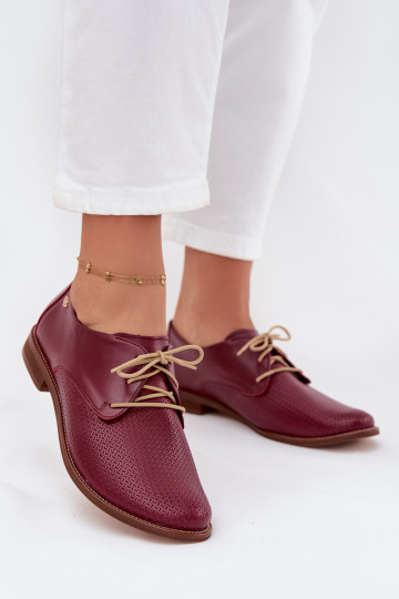 jalatsid  Elegantsed nööritavad Zazoo 4238 bordoo-värvi 2