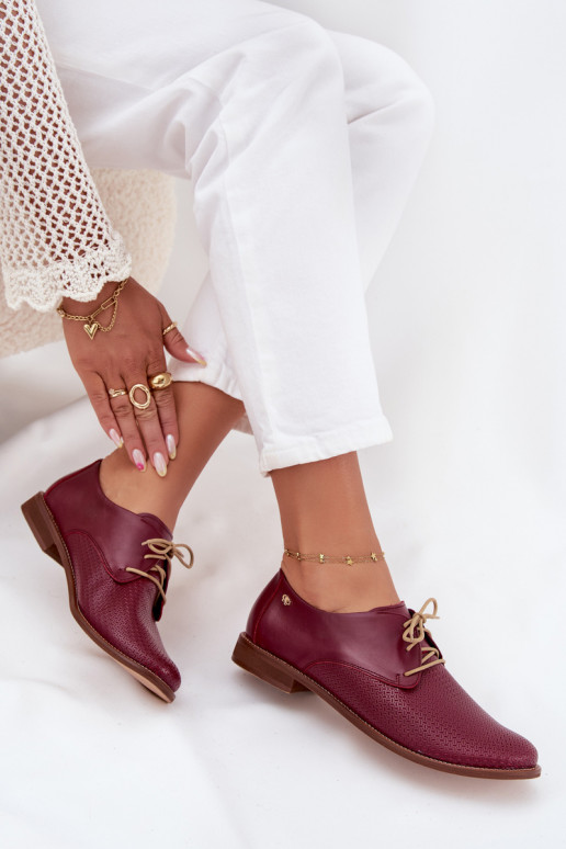   jalatsid  Elegantsed nööritavad Zazoo 4238 bordoo-värvi