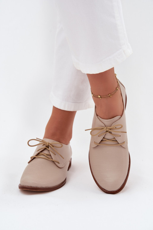 jalatsid  Elegantsed nööritavad Zazoo 4238 beeži värvi   jalatsid  Elegantsed nööritavad Zazoo 4238 beeži värvi